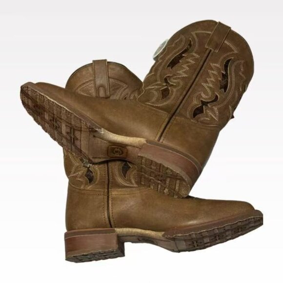 Laredo Men\'s Rancher Cowboy Boots Tan 10.5 main image 6